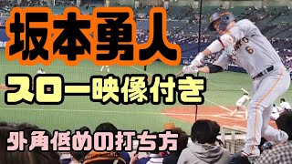 坂本勇人 外角低めの打ち方 スロー映像付き [upl. by Ostraw]