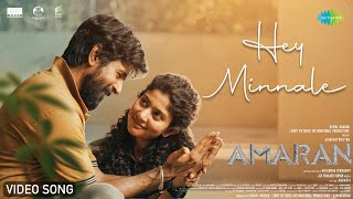 Hey Minnale  Video Song  Amaran  Sivakarthikeyan Sai Pallavi  GV Prakash  Rajkumar Periasamy [upl. by Yerfej]