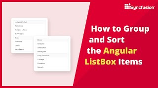 How to Group and Sort the Angular ListBox Items [upl. by Lapides]