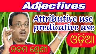 Adjectives uses in English grammar attributive use predicative use  class910  in odia [upl. by Tnahsin]