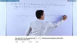 Binomial Expansion Coefficient Calculation KCET 11th Mathematics Binomial Theorem [upl. by Ammadas]