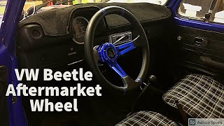 73 VW Superbeetle Aftermarket Steering Wheel Install With Quick Release [upl. by Gravante]