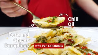 ❤️ LIVE Cooking 74  Dumplings with Pork and Chives [upl. by Cesaria]