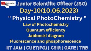 JSO Chemistry Day10 Photochemistry  Laws Jablonski diagram Fluorescence amp PhosphorescenceTamil [upl. by Idnod]