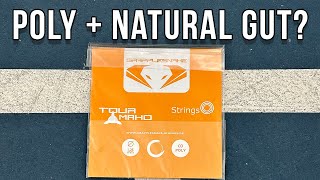 poly and natty gut in one string Grapplesnake Tour Mako Tennis String Review [upl. by Ariad6]