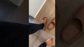 2022 Yeezy Slides Flax Size 8 👌 Unbox amp Fit [upl. by Lemmor]