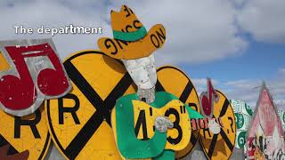 1200foot road sign art installation near Meadville Pa [upl. by Kiryt]