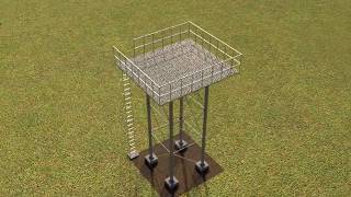 ElevatedOverhead Steel Water TankAnimation [upl. by Baiss85]