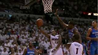 Last 4 shots made Chris Bosh Lebron James Dwyane Wade Mario Chalmers kill OKC GM4 NBA FINALS [upl. by Burgener]