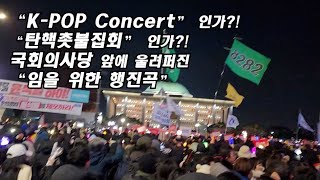 국회앞 quot임을 위한 행진곡quot 젊은이들과 함께 시민승리 볼수록 재밌네 탄핵콘서트 KPOP Concert인가 누가 응원봉 촛불을 막으리 K팝 아이돌 응원봉 탄핵송 [upl. by Adnohs]