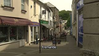 Quiet high street  Cornwall  Bodmin  Fremantle stock footage  E17R43 062 [upl. by Sivi]