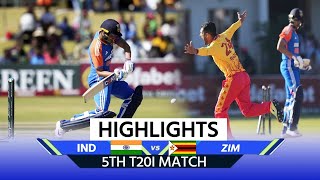 IND vs ZIM Highlights India vs Zimbabwe 5th Match Highlights  Full Match Highlights  Mukesh Kumar [upl. by Noyart]