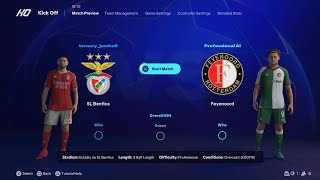 Benfica vs Feyenoord⚽Champions League  2024 2025⚽My Predictions⚽Subscribe please✌️🙏 [upl. by Nyre]