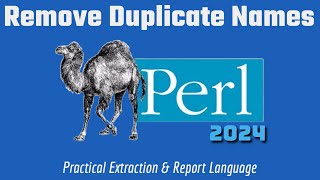 Perl Programming Project Remove Duplicate Names From File 2024 [upl. by Khorma]