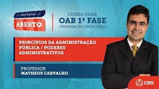 Aula gratuita sobre Princípios da Administração Pública e Poderes administrativos [upl. by Justina]