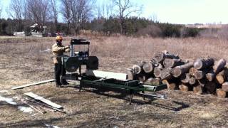 10quot Pine log  Milled into planks  On trailer frame [upl. by Atinej]