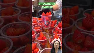 Strawberry matcha shorts dubbing mukbang fruits [upl. by Kally]