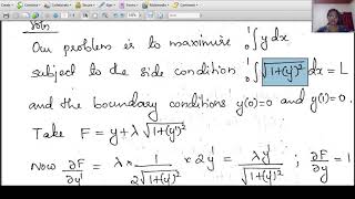 Solving isoperimetric problems with integral side conditions [upl. by Pilloff]