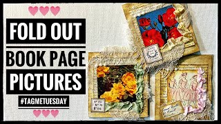 Junk Journal Ephemera  Book Page Pictures Fold Out tagmetuesday [upl. by Safir]