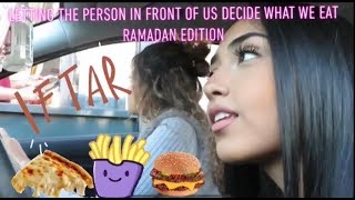 Letting the person in FRONT of us DECIDE what to eat “IFTAR EDITION”  Abira amp Dúaa [upl. by Donnamarie]