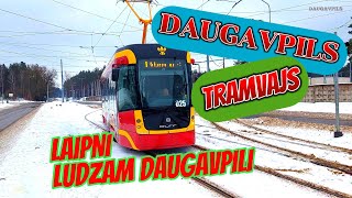 Daugavpils tramvajs Даугавпилсский трамвай Кожзавод Химия Добро пожаловать в Даугавпилс [upl. by Okika411]