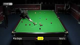 Yan Bingtao vs Marco Fu German 2020  Cue Ball Path AI [upl. by Blinny294]