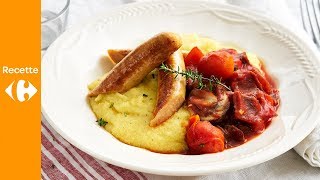 Chipolata avec polenta et sauce aux légumes [upl. by Donielle]