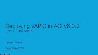 Deploying vAPIC in a directly connected topology L2 Part 1 [upl. by Levinson]