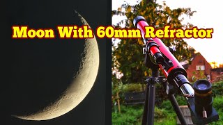 Using Simple 60mm Refractor Telescope Observing Moon amp Venus [upl. by Ephrayim236]