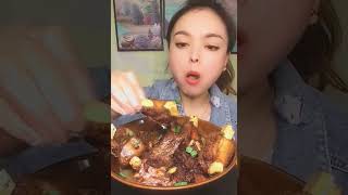 Amazing eating the braised spareribs are here 3 bags of braised sauce mukbang food [upl. by Okun]