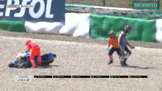 Round 1 CEV Moto2 Portimão  Dimas Ekky Crash saat race baru masuk lap kedua  Next Video round 2 [upl. by Arriet]