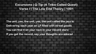 Excursions  QTip A Tribe Called Quest  Verse 1  Lyrics [upl. by Candy791]