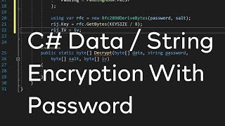 C  Data  String Encryption With Password using AES  Rijndael Tutorial [upl. by Margarita190]