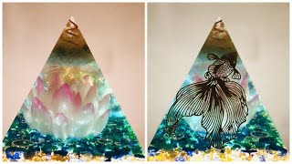 Making Lotus Orgonite Pyramid  Epoxy Resin Art  Orgone Pyramid [upl. by Kaslik975]