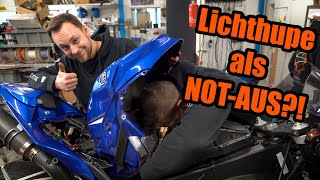 Lichthupe als NOTAUS  Yamaha R1 mit interessanterDEFEKTER Schalterbelegung [upl. by Mccutcheon]