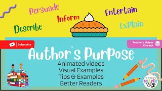 Authors Purpose PIEED Persuade Inform Explain Entertain and Describe  Examples and Tips [upl. by Fawna69]