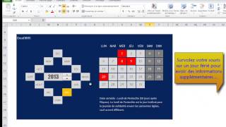 Excel 2010 Démo Calendrier Dynamique [upl. by Annoyik]