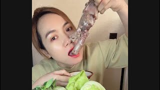 Tô cháo heo kèm nguyên cuống họng heo siêu ngonMukbang [upl. by Ennayhs]