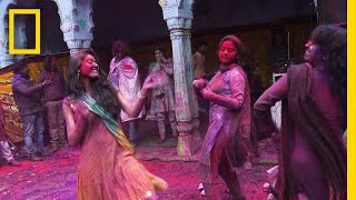 Get an UpClose Look at the Colorful Holi Festival  National Geographic [upl. by Einahc]