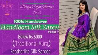 Madurai Silk Handloom Sarees Durga Puja Designs Launch Below Rs5000 EP475 [upl. by Ahsieym]