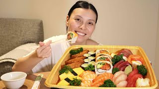 100 Sushi Platter Mukbang [upl. by Sawyer]