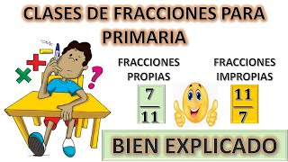 CLASIFICACIÓN DE LAS FRACCIONES PROPIAS E IMPROPIAS PARA PRIMARIA [upl. by Mcmaster400]