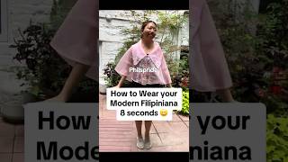 How to wear Modern Filipiniana Poncho Style Easily filipiniana weddingoutfit graduation ofw [upl. by Neel303]