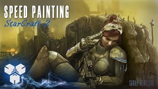 StarCraft Sarah Kerrigan  SpeedPainting by Zhizhchenko Roman  copy 2014 [upl. by Otrebide]