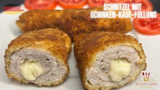 Neues und schnelles Rezept SCHNITZEL MIT SCHINKEN KÄSE FÜLLUNG rezeptland [upl. by Esten993]