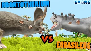 Brontotherium vs Eobasileus  Prehistoric Beast Battle S3E9  SPORE [upl. by Othello]