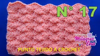 Punto N° 17 tejido a crochet Punto ABANICOS CERRADOS a crochet para colchitas o mantitas de Bebe [upl. by Ydisac]