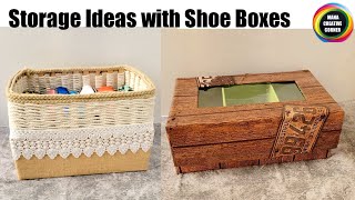 Crafts with Empty boxes 📦  The most Useful recycling ♻️ ideas with Shoe Cardboard Boxes [upl. by Ennovad997]