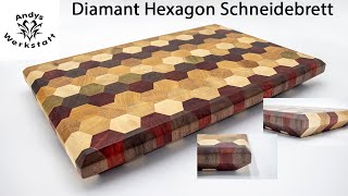 Wie geht das Diamant Hexagon Schneidebrett aus 6 Holzsorten [upl. by Meingolda248]