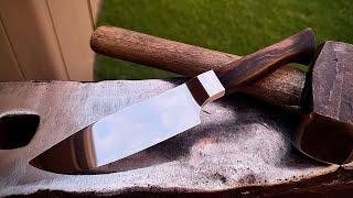 Forging an integral bolster knife [upl. by Ellecrag]